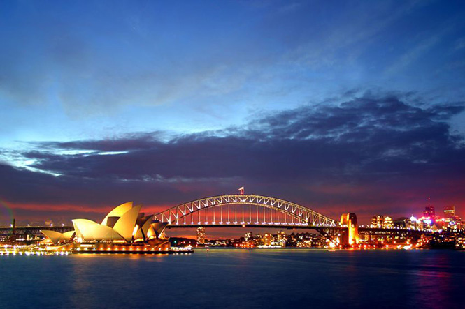 Sydney city view by night